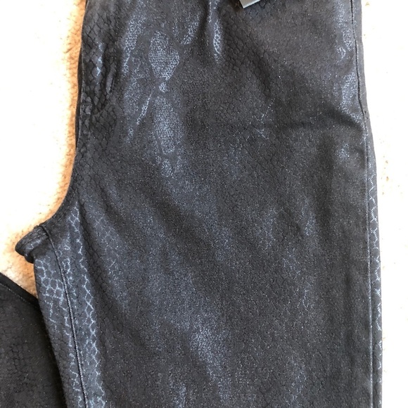 Kut From The Kloth Mia high rise coated snake 4 black jeans denim zip up - Picture 5 of 11